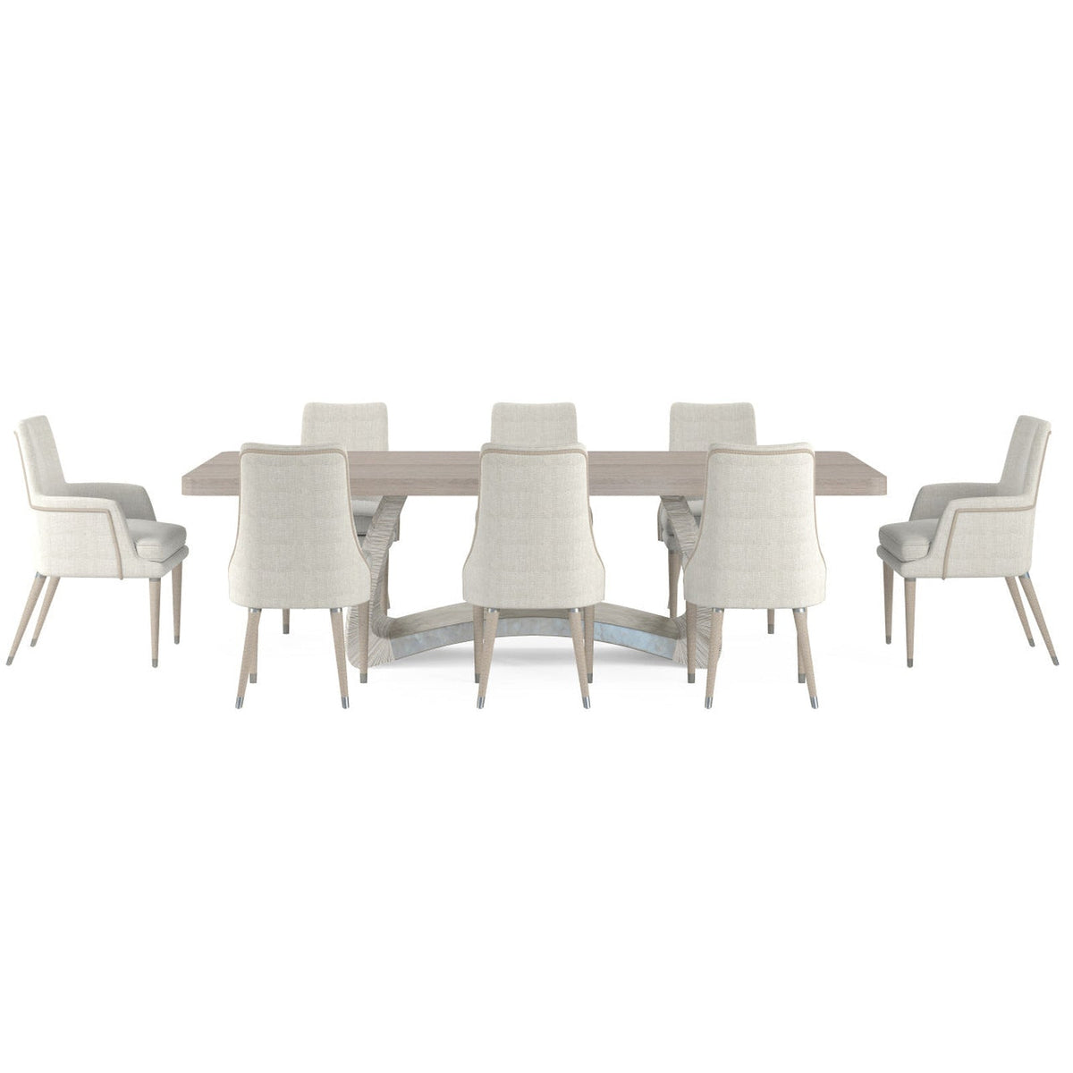 Jonathan Charles Swell Danish Cord Dining Table (500417-116L-BLO-DPC)