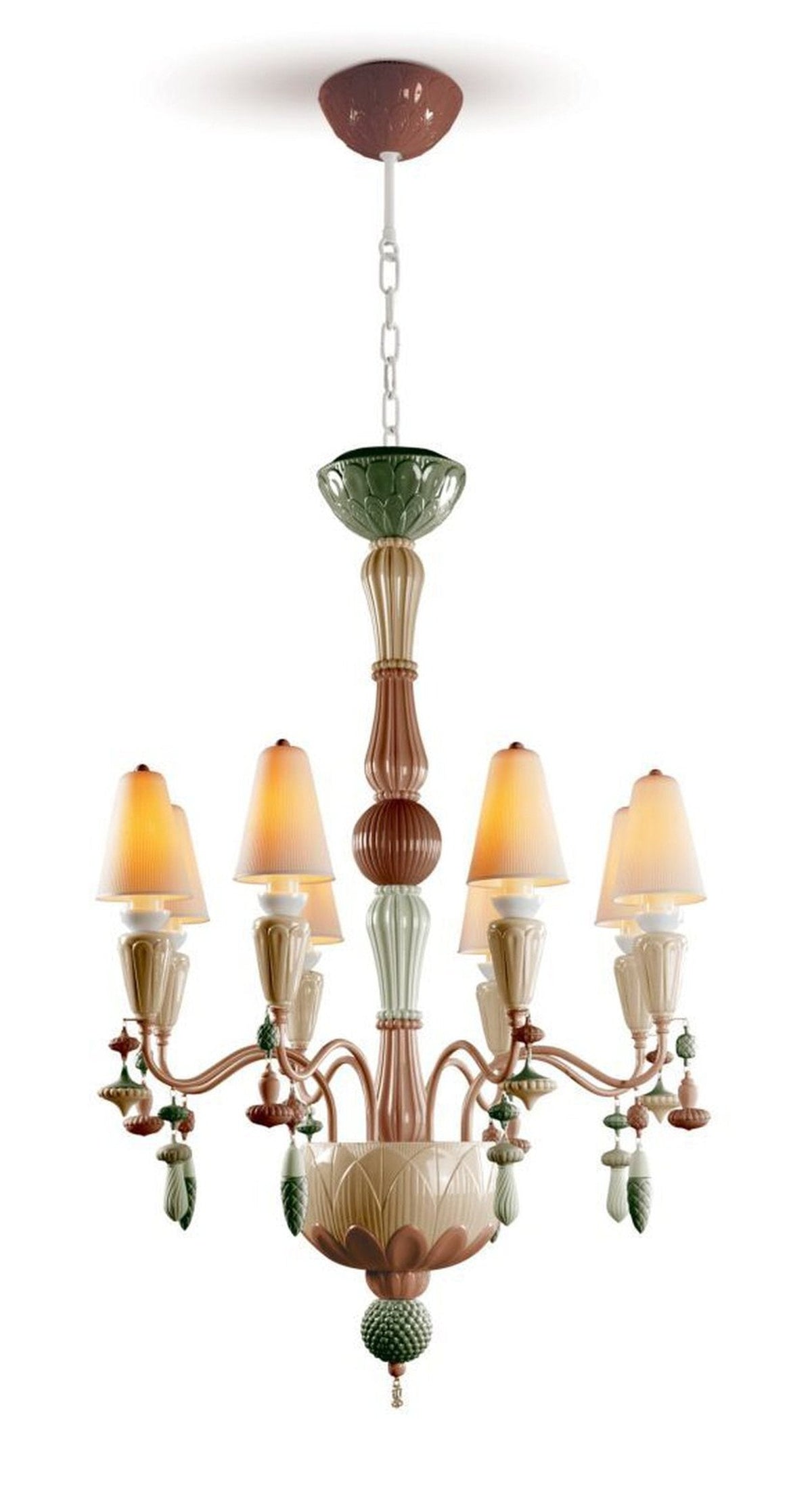 Lladro Ivy and Seed 8 Lights Chandelier Flat Model (US)
