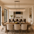 American Brass And Crystal American Brass And Crystal Valencia Modern Linear 16 Inch 12 Light Linear Suspension Light Cp477435