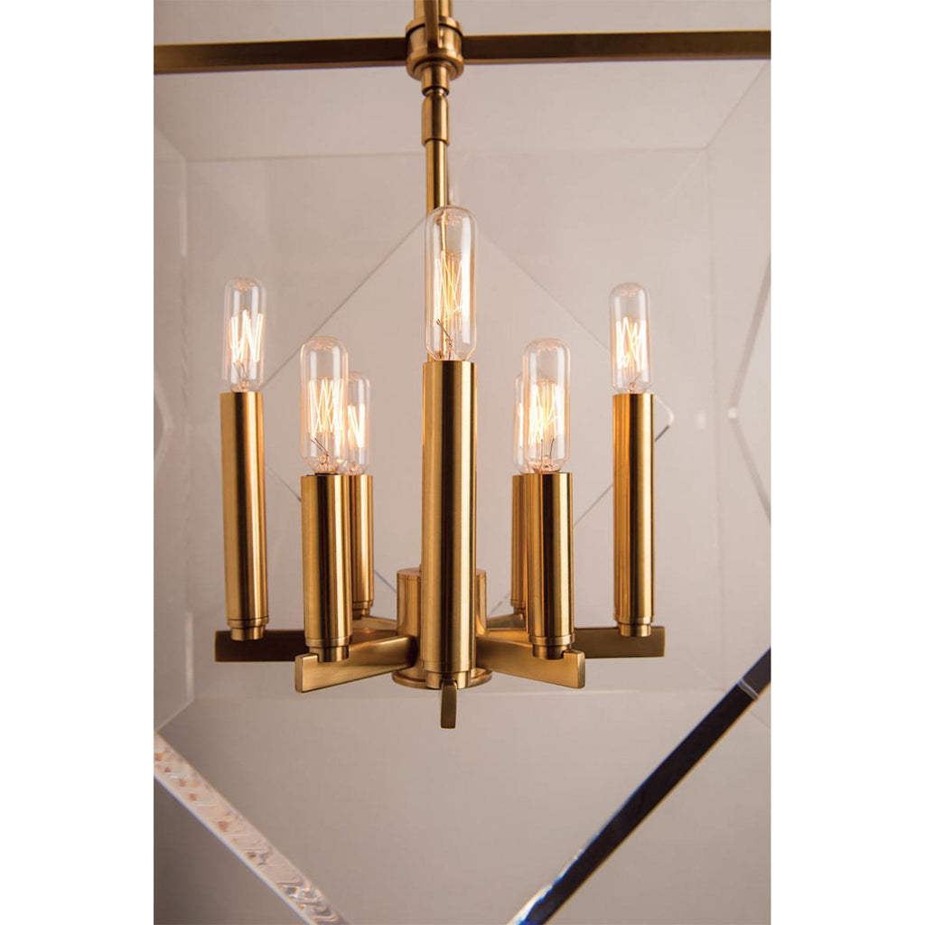 Travis 8-Light Chandelier in Aged Brass 24L x 24W x 32H