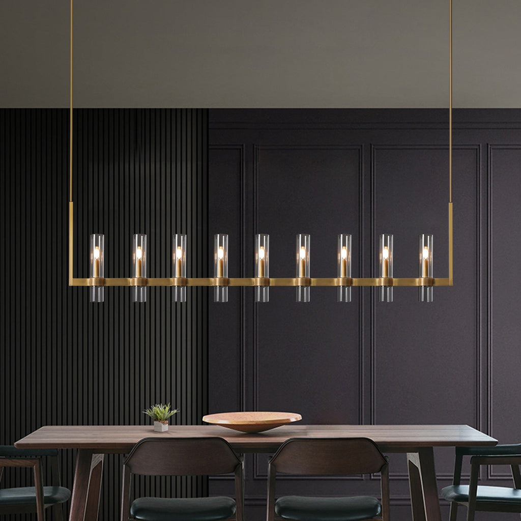 Ravelle Linear Glass Chandelier 71"