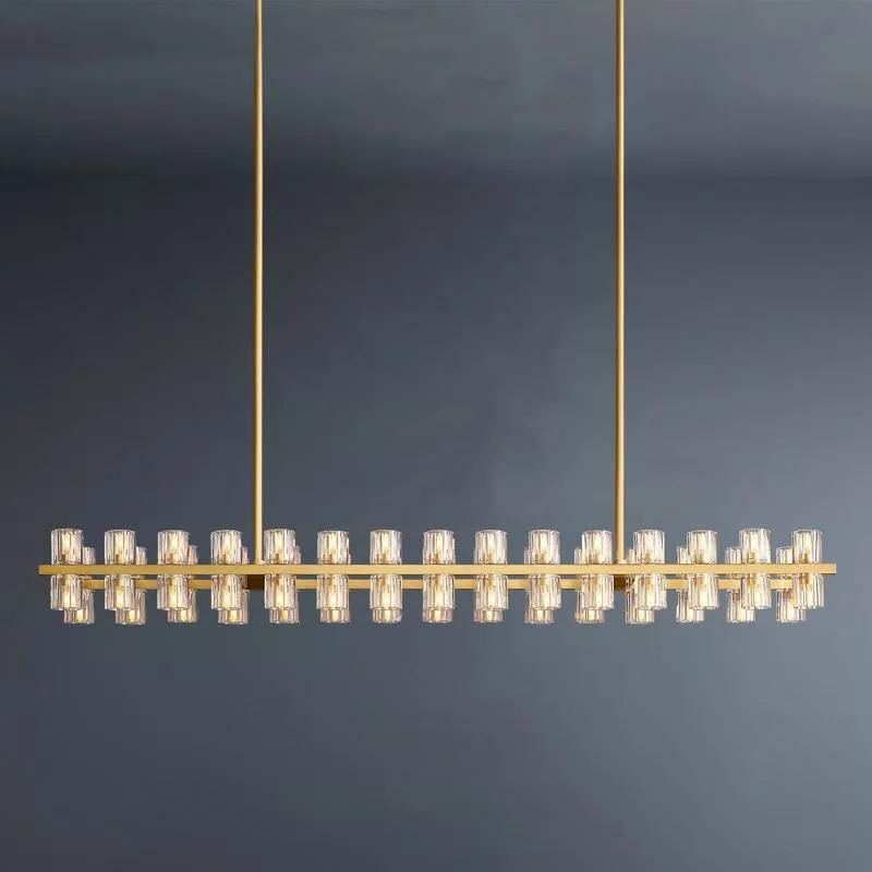 Luxury Crystal Linear Chandelier 60-Light 54"