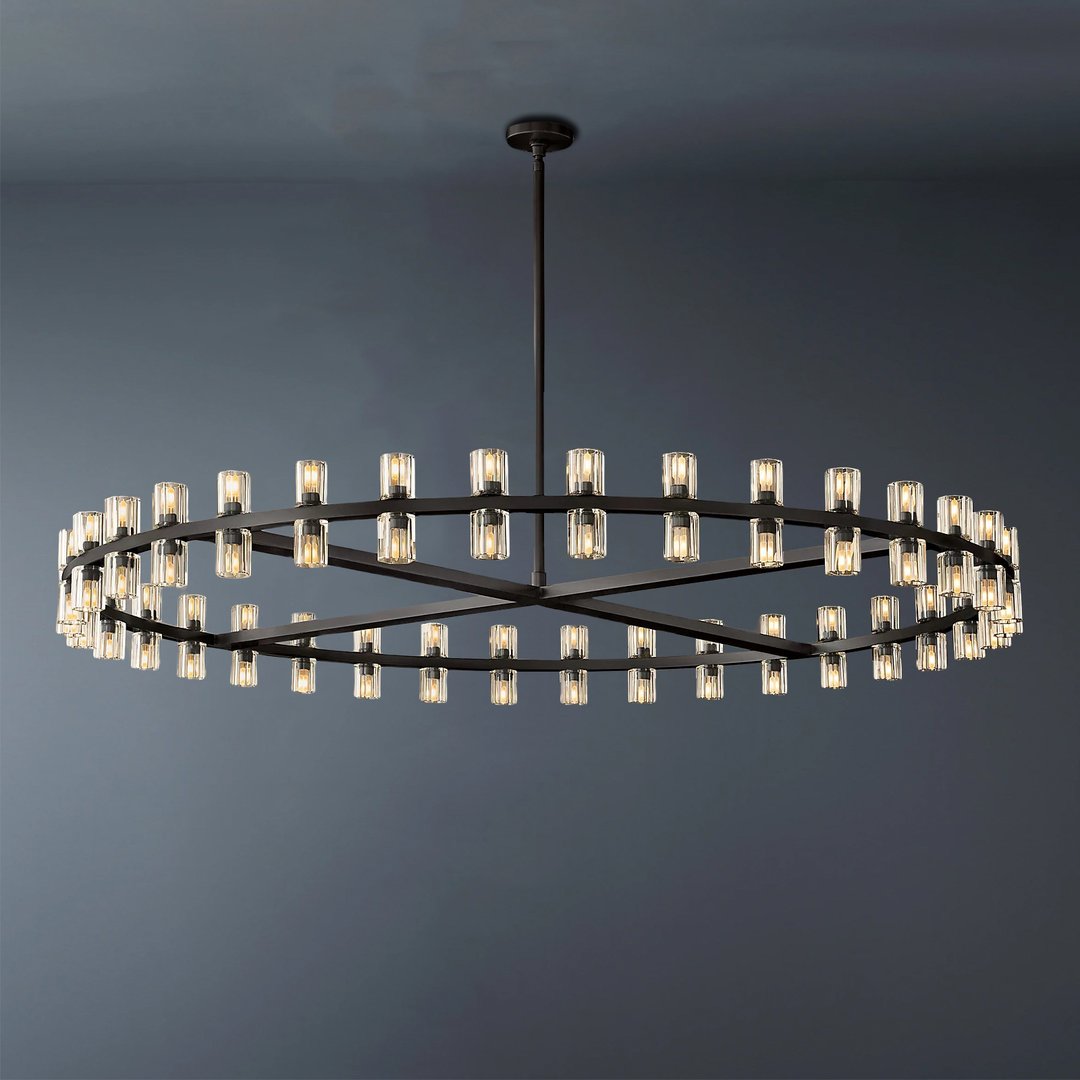 Arcachon Wine Glasses Led Round Crystal  Chandelier 60"