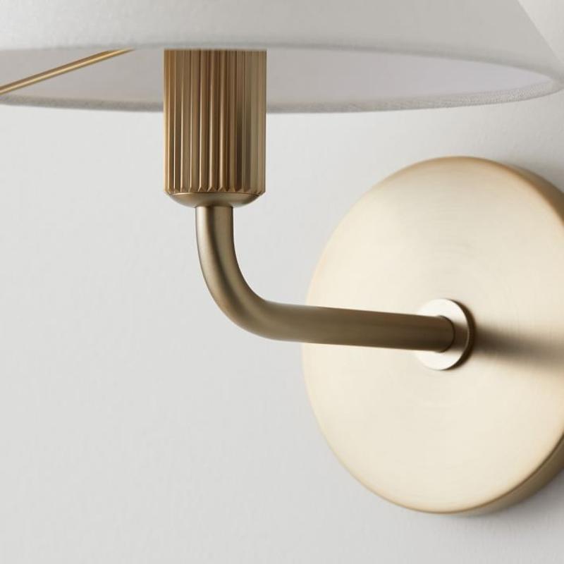 Montfaucon Tapered Linen Shade For Sconce Modern Wall Lamp