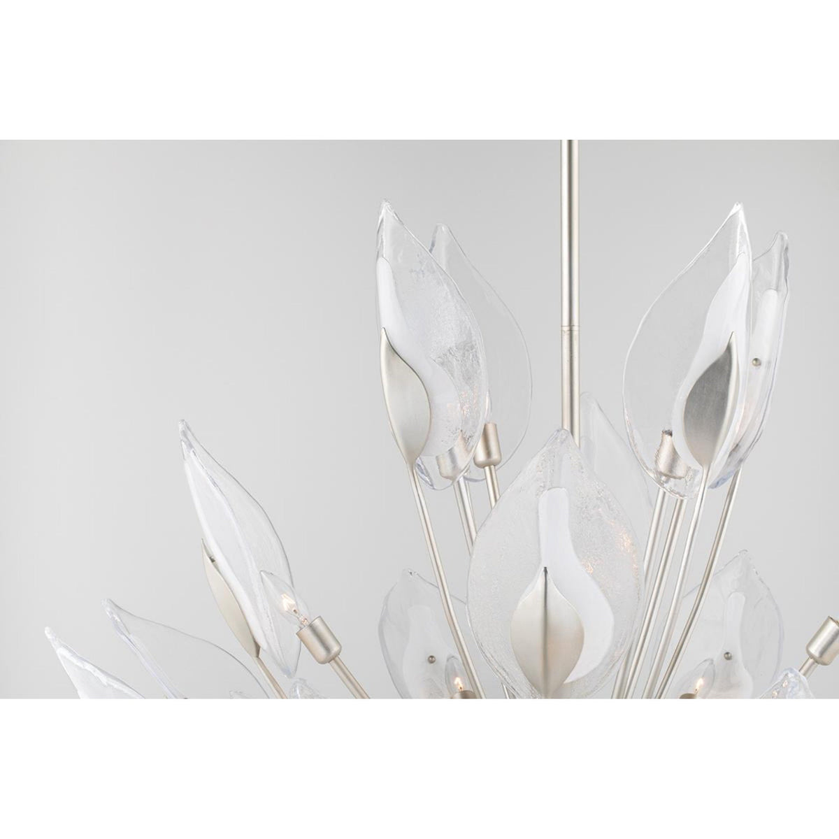 Blossom 24-Light Chandelier in Silver Leaf 55L x 55W x 37H