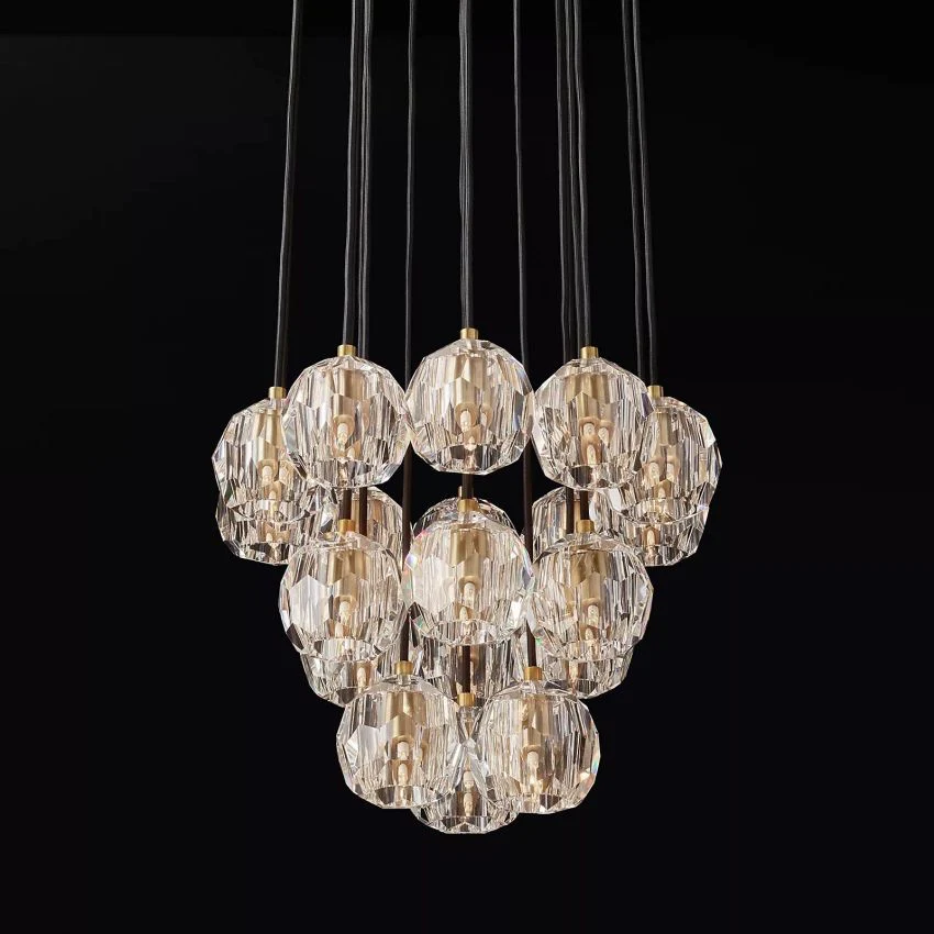Boule De Crystal Ball Cluster Chandelier D19"