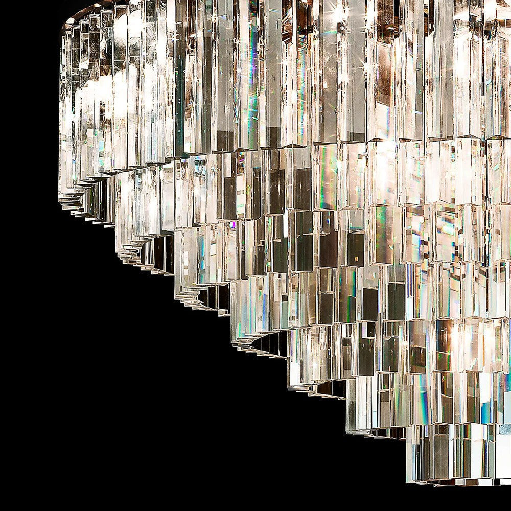 Multi-tier Crystal 1920s Odeon Round Chandelier Modern Lighting D32"