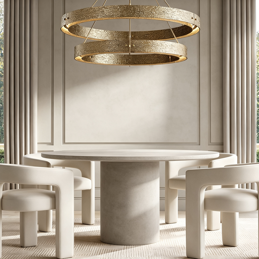 Vouvray 2-tier Round Brass Chandelier D48"