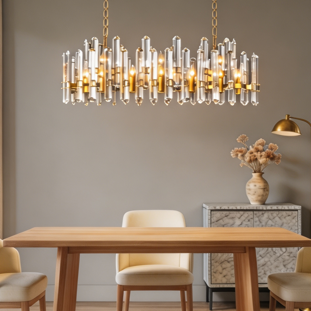 Bonnington Solid Brass Lamp Body Chandelier 54"