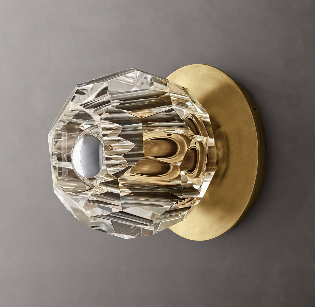Boule De Clear Crystal Ball Petite Wall Sconce