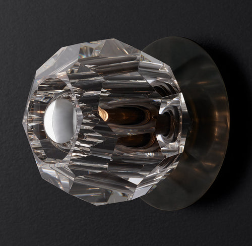 Boule De Clear Crystal Ball Petite Wall Sconce