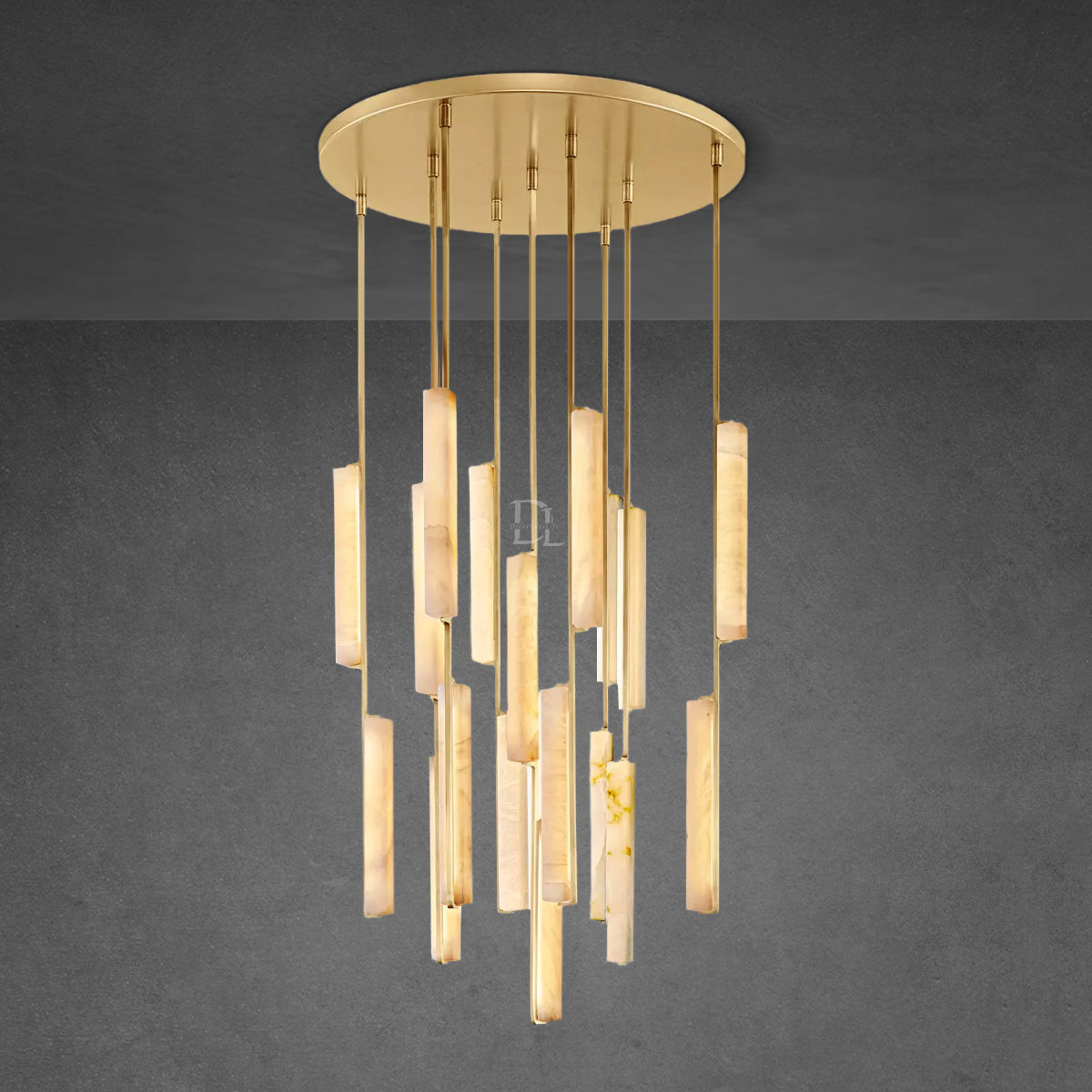 Aerie Alabaster Round Chandelier 40"