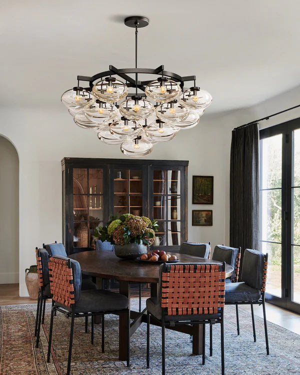 Curvette Clear Glass Round Chandelier 60"