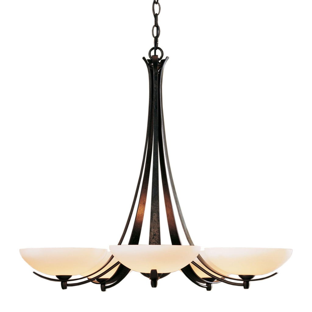 Aegis 5 Arm Chandelier 5-Light Opal Glass (GG) in Dark Smoke