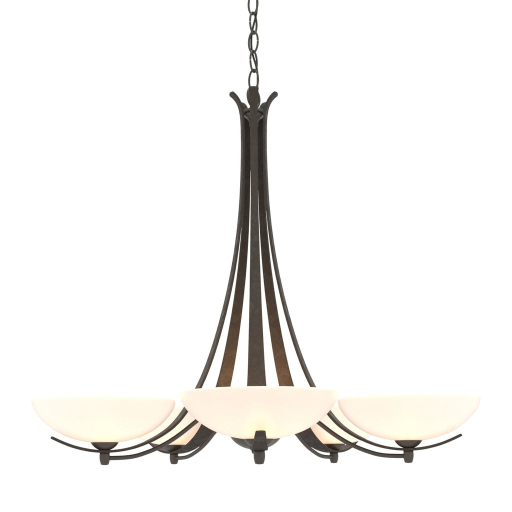 Aegis 5 Arm Chandelier 5-Light Opal Glass (GG) in Dark Smoke