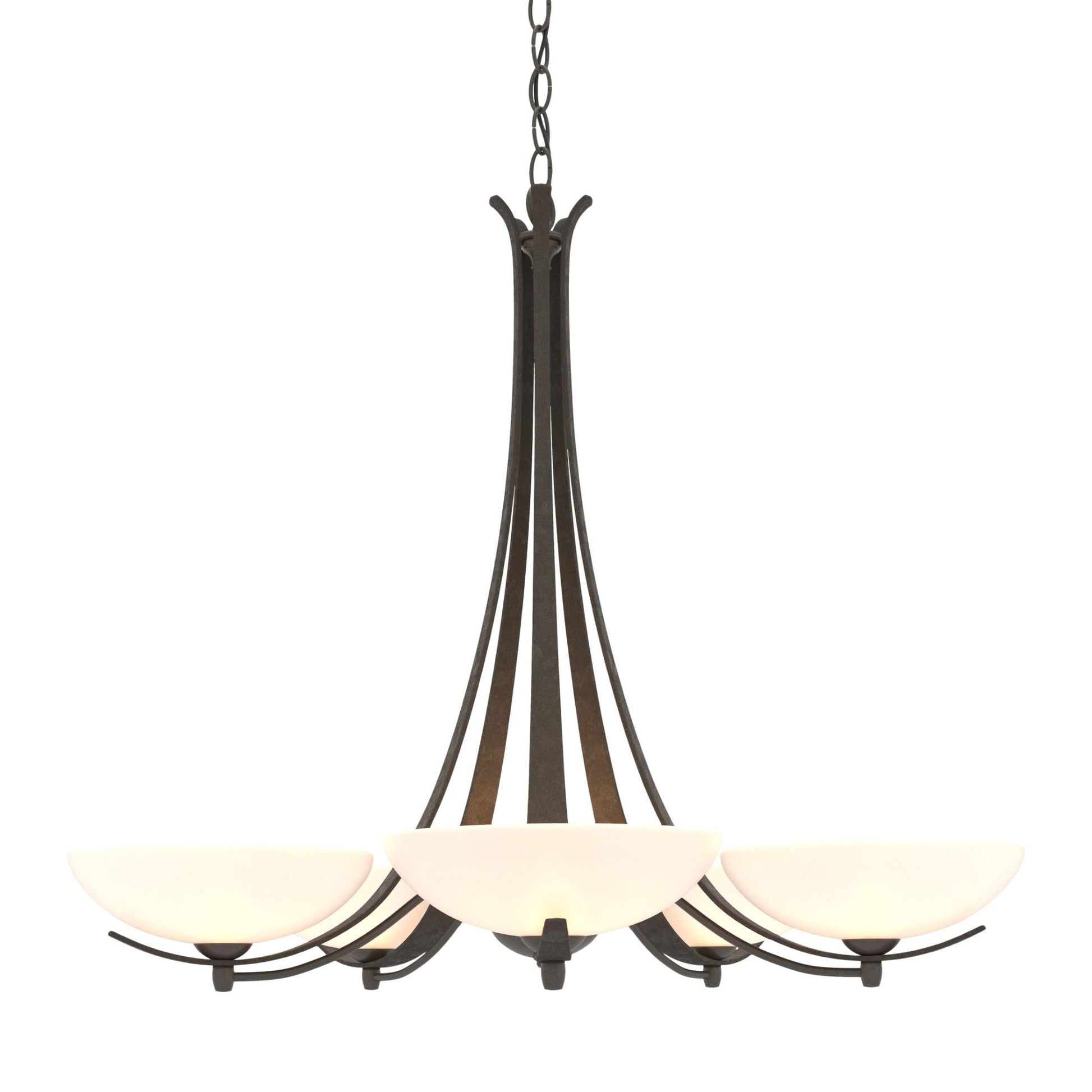 Aegis 5 Arm Chandelier 5-Light Opal Glass (GG) in Dark Smoke