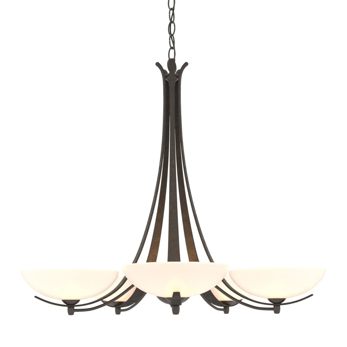 Aegis 5 Arm Chandelier 5-Light Opal Glass (GG) in Dark Smoke