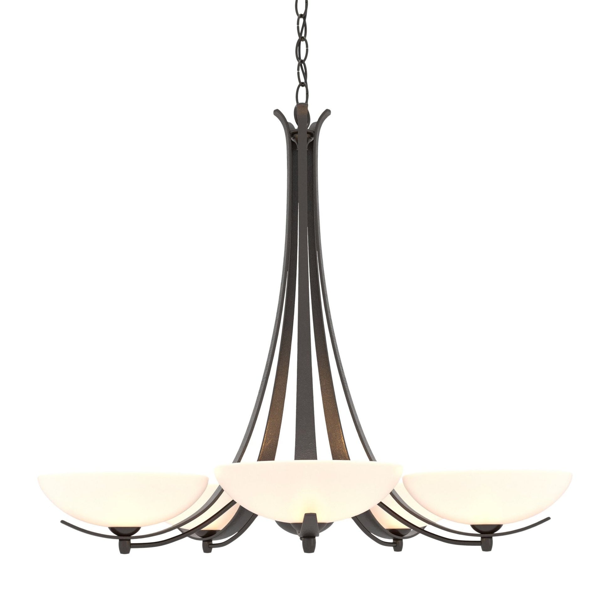 Aegis 5 Arm Chandelier 5-Light Opal Glass (GG) in Oil Rubbed Bronze