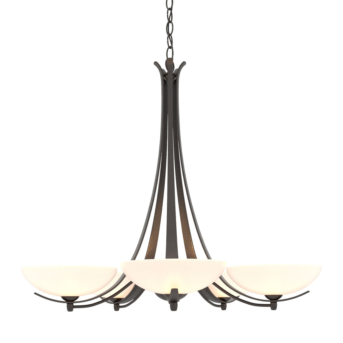 Aegis 5 Arm Chandelier 5-Light Opal Glass (GG) in Oil Rubbed Bronze