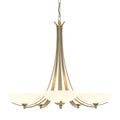 Aegis 5 Arm Chandelier 5-Light Opal Glass (GG) in Modern Brass