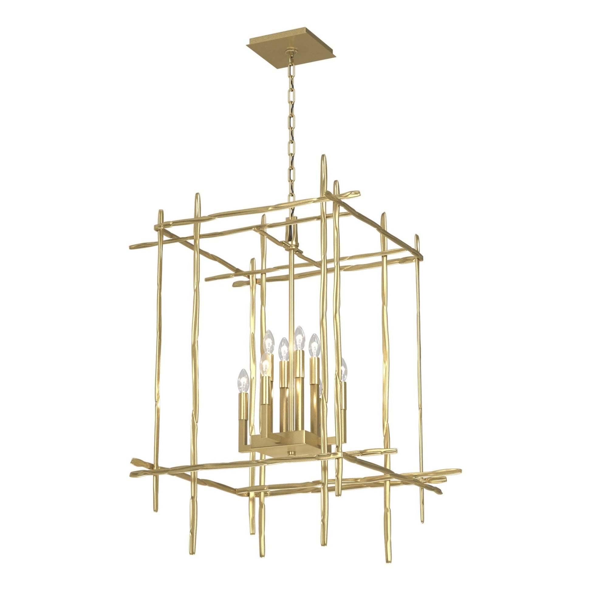 Tura 8-Light Large Chandelier 8-Light in Modern Brass