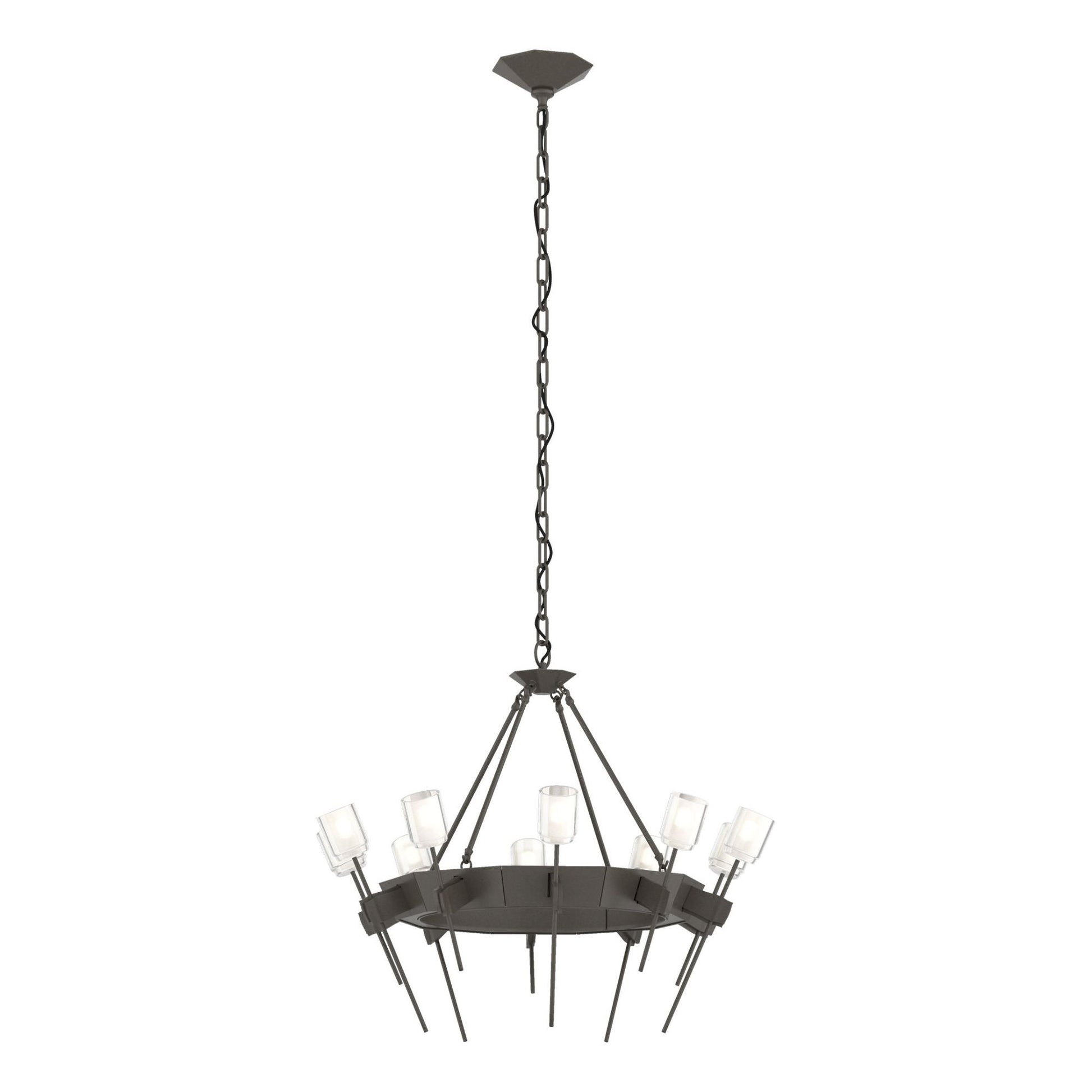 Echo 10-Light Circular Chandelier 10-Light Cast Glass (YC) in Dark Smoke