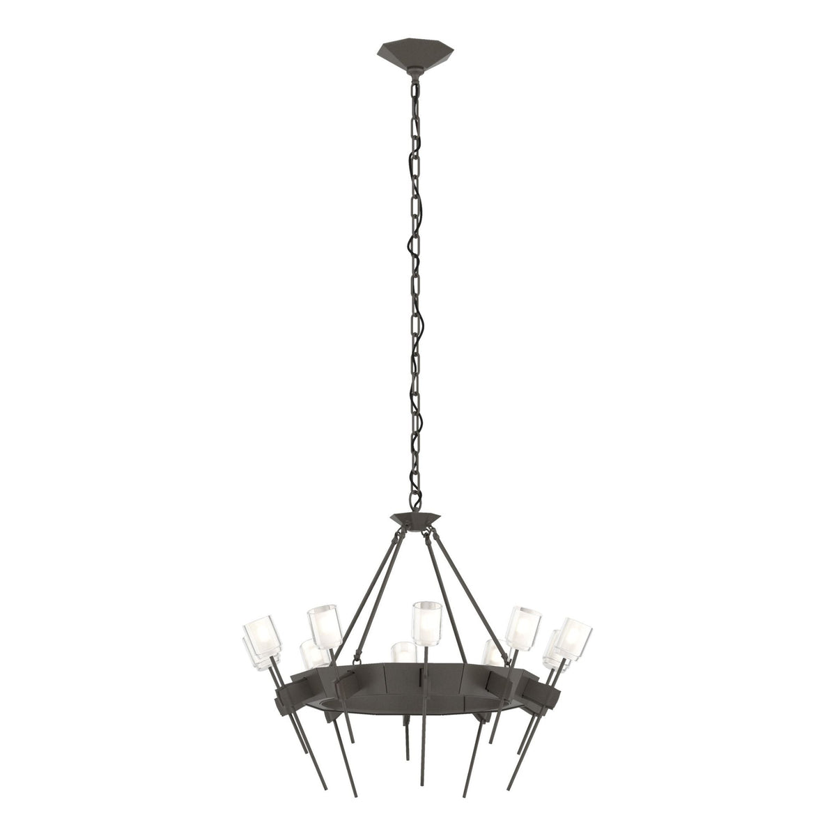 Echo 10-Light Circular Chandelier 10-Light Cast Glass (YC) in Dark Smoke