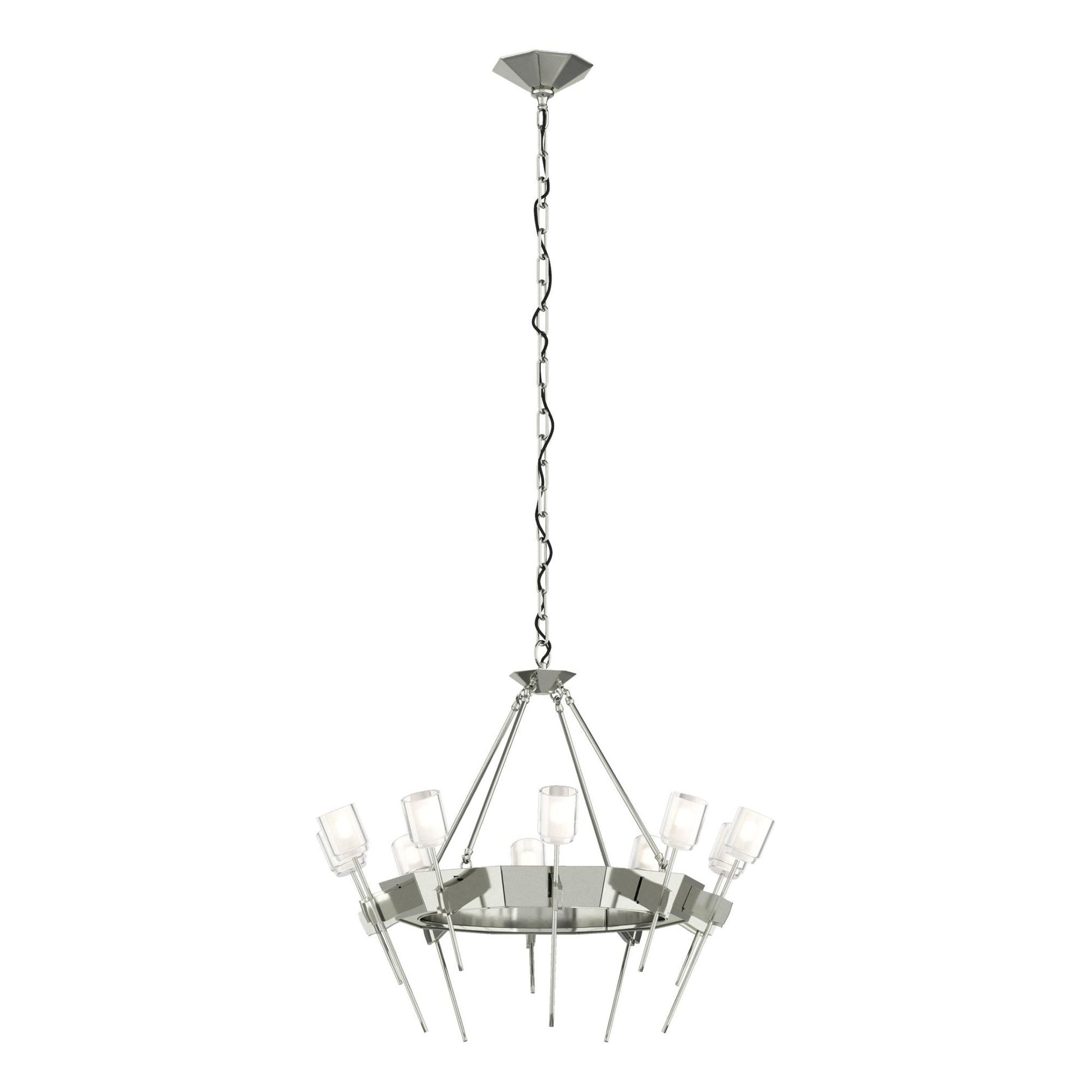 Echo 10-Light Circular Chandelier 10-Light Cast Glass (YC) in Sterling