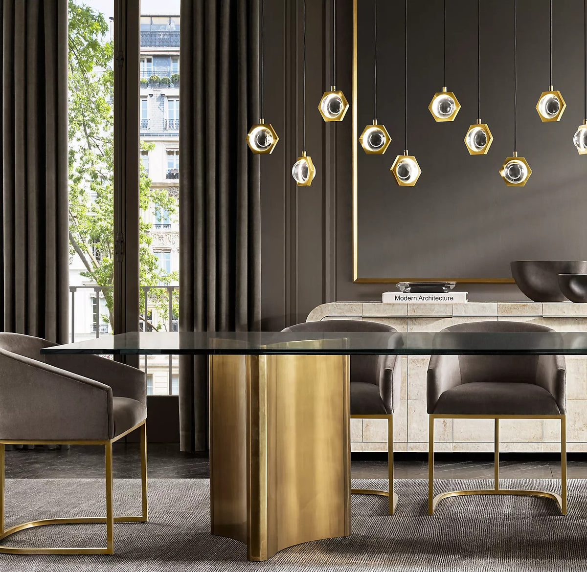 Ectacl Rectangular Linear Chandelier 54"