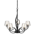 Flora 5 Arm Chandelier 5-Light Clear Glass (ZM) in Black