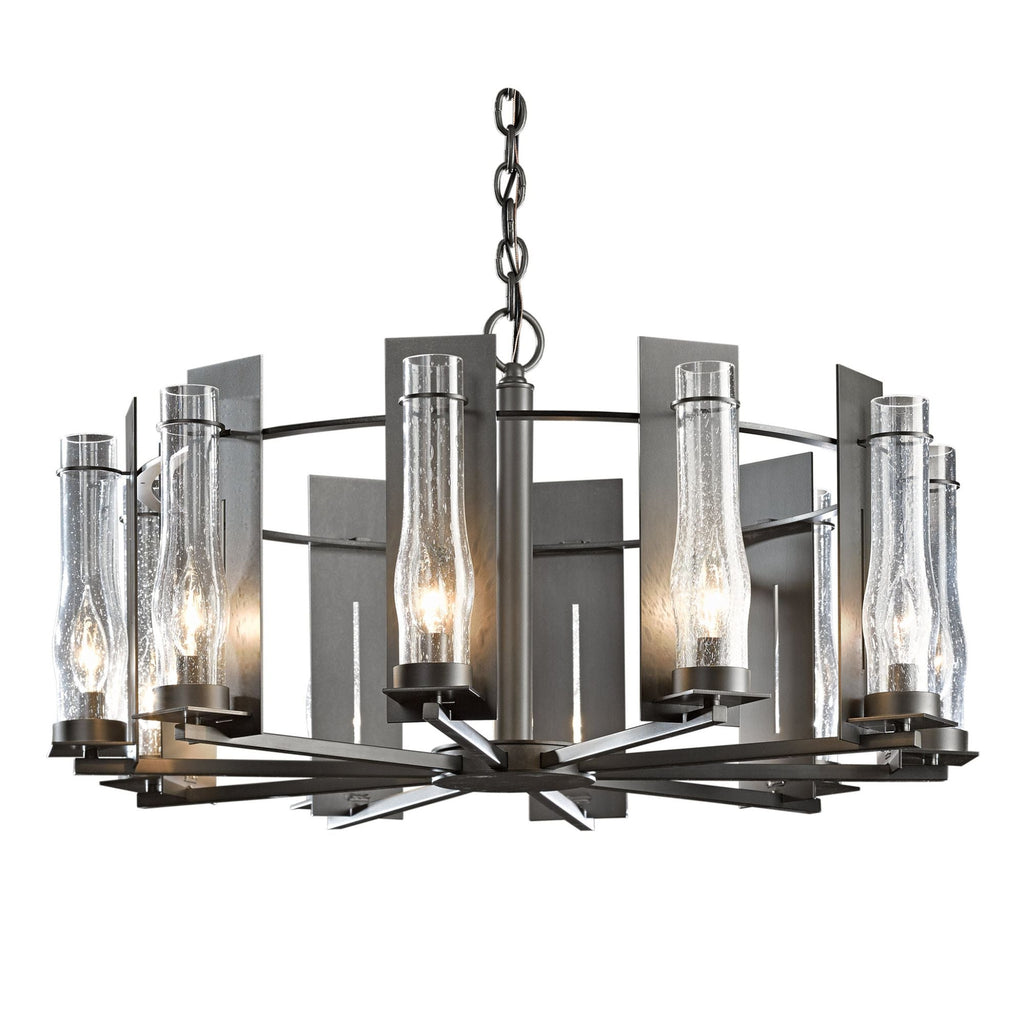 New Town 10 Arm Chandelier 10-Light Seeded Clear Glass (II) in Dark Smoke