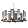 New Town 10 Arm Chandelier 10-Light Seeded Clear Glass (II) in Dark Smoke