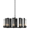 New Town 10 Arm Chandelier 10-Light Seeded Clear Glass (II) in Black
