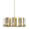 New Town 10 Arm Chandelier 10-Light Seeded Clear Glass (II) in Modern Brass