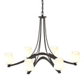 Oval Ribbon Opal Glass 6 Arm Chandelier 6-Light Opal Glass (GG) in Oil Rubbed Bronze