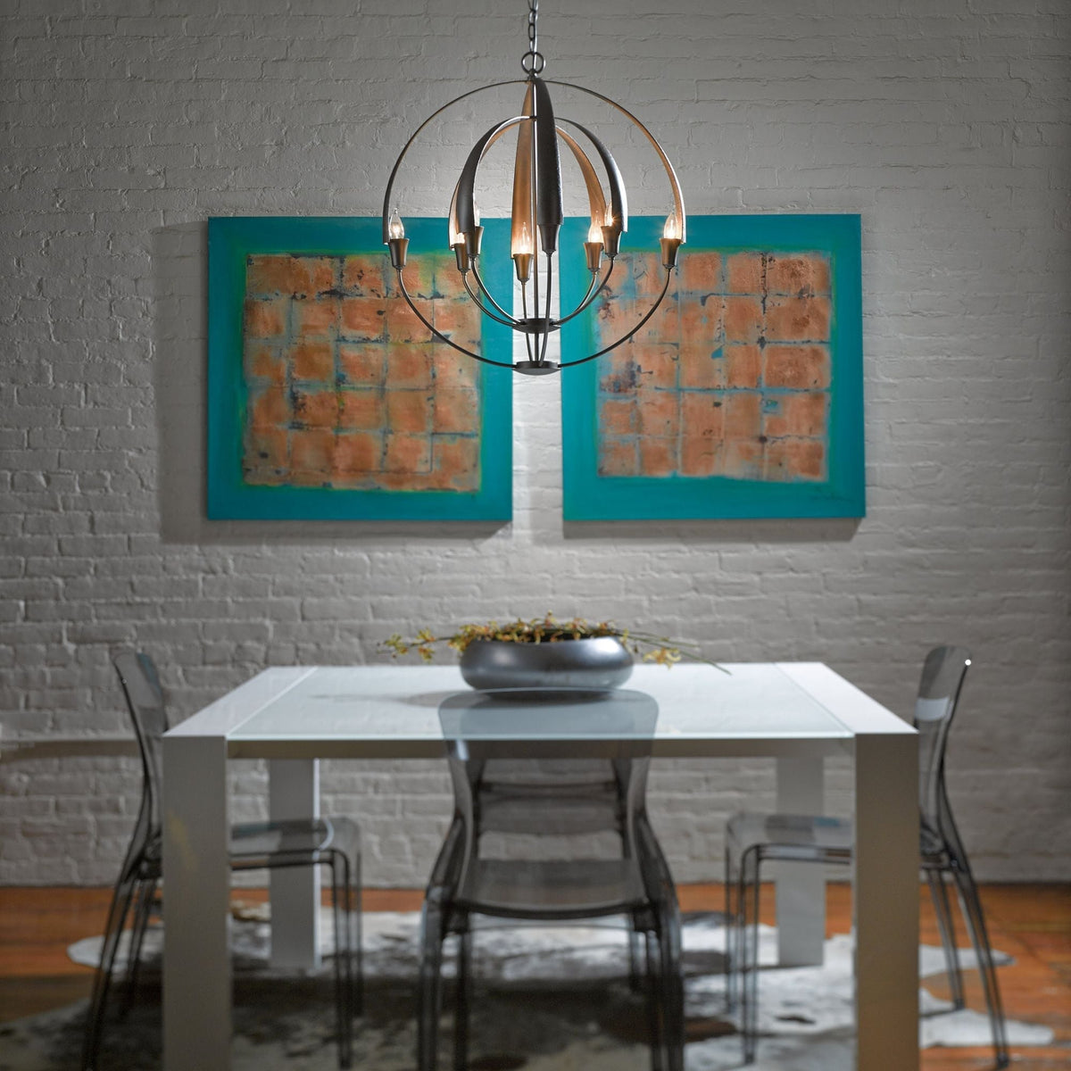 Double Cirque Chandelier 8-Light in Dark Smoke