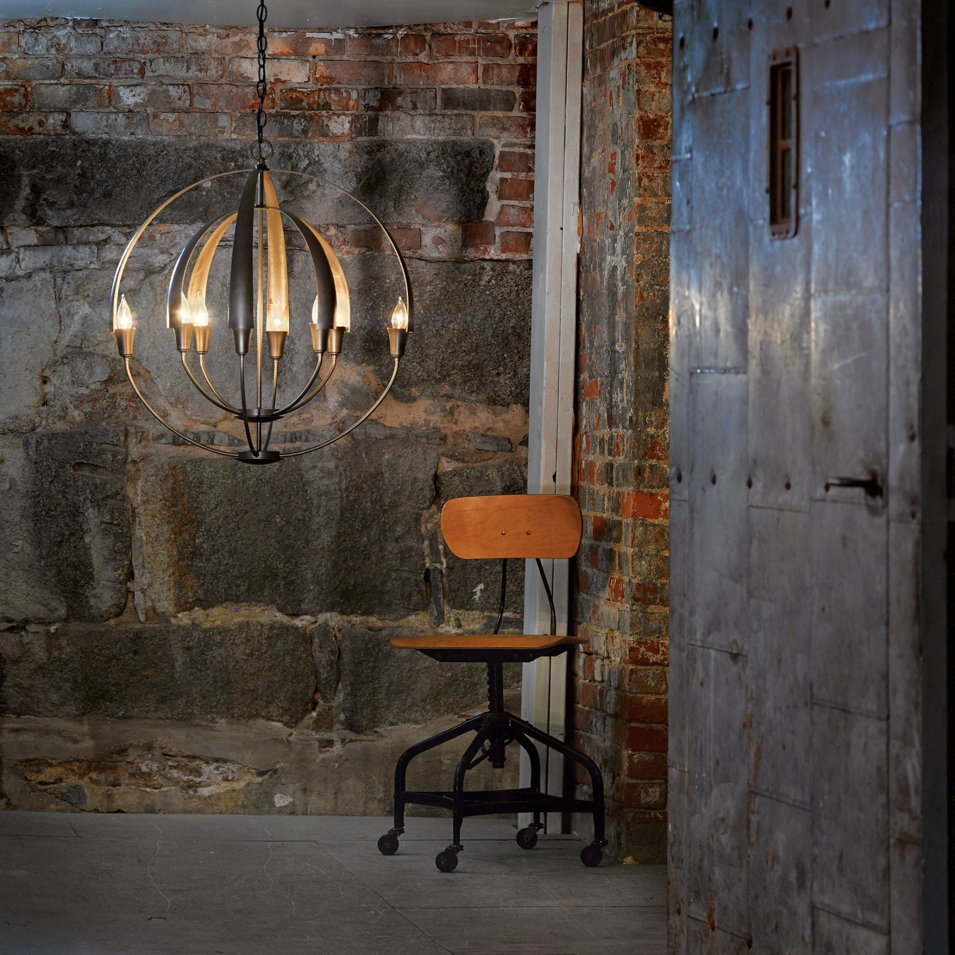 Double Cirque Chandelier 8-Light in Dark Smoke