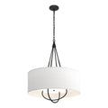 Loop Pendant 4-Light Black Accent Natural Anna Shade (SF) in Black