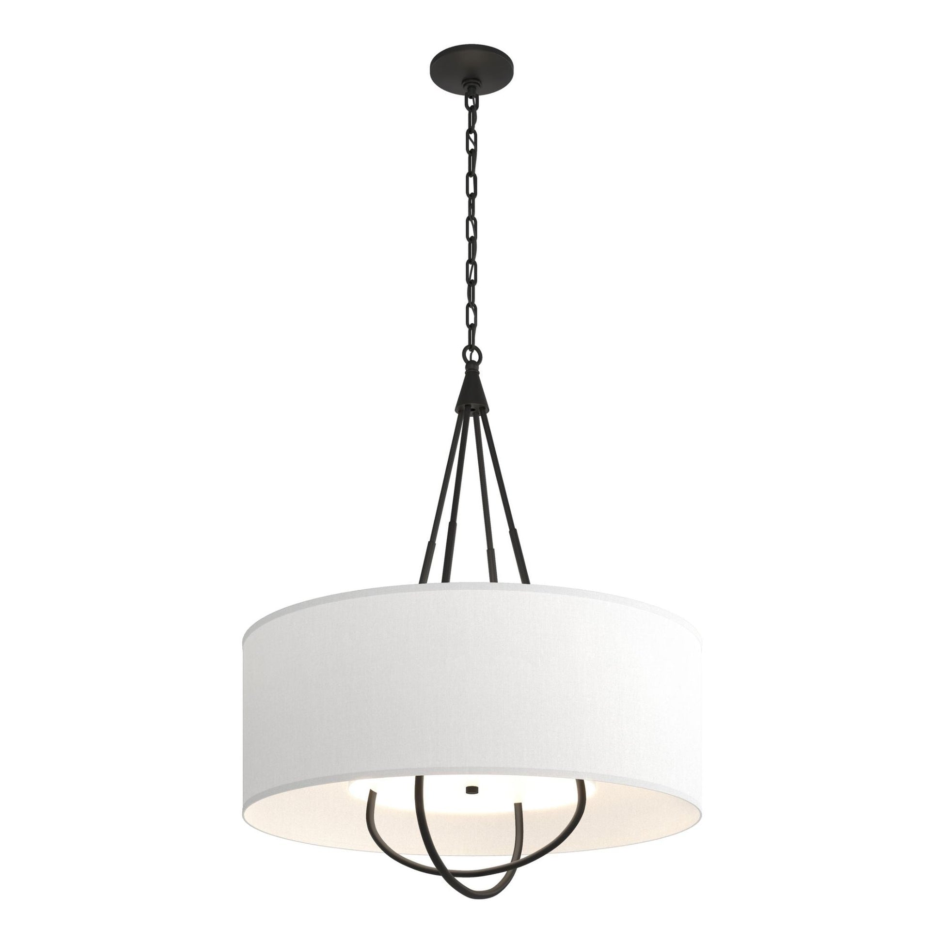 Loop Pendant 4-Light Black Accent Natural Anna Shade (SF) in Black