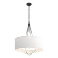 Loop Pendant 4-Light Sterling Accent Natural Anna Shade (SF) in Black