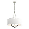 Loop Pendant 4-Light Black Accent Natural Anna Shade (SF) in Sterling