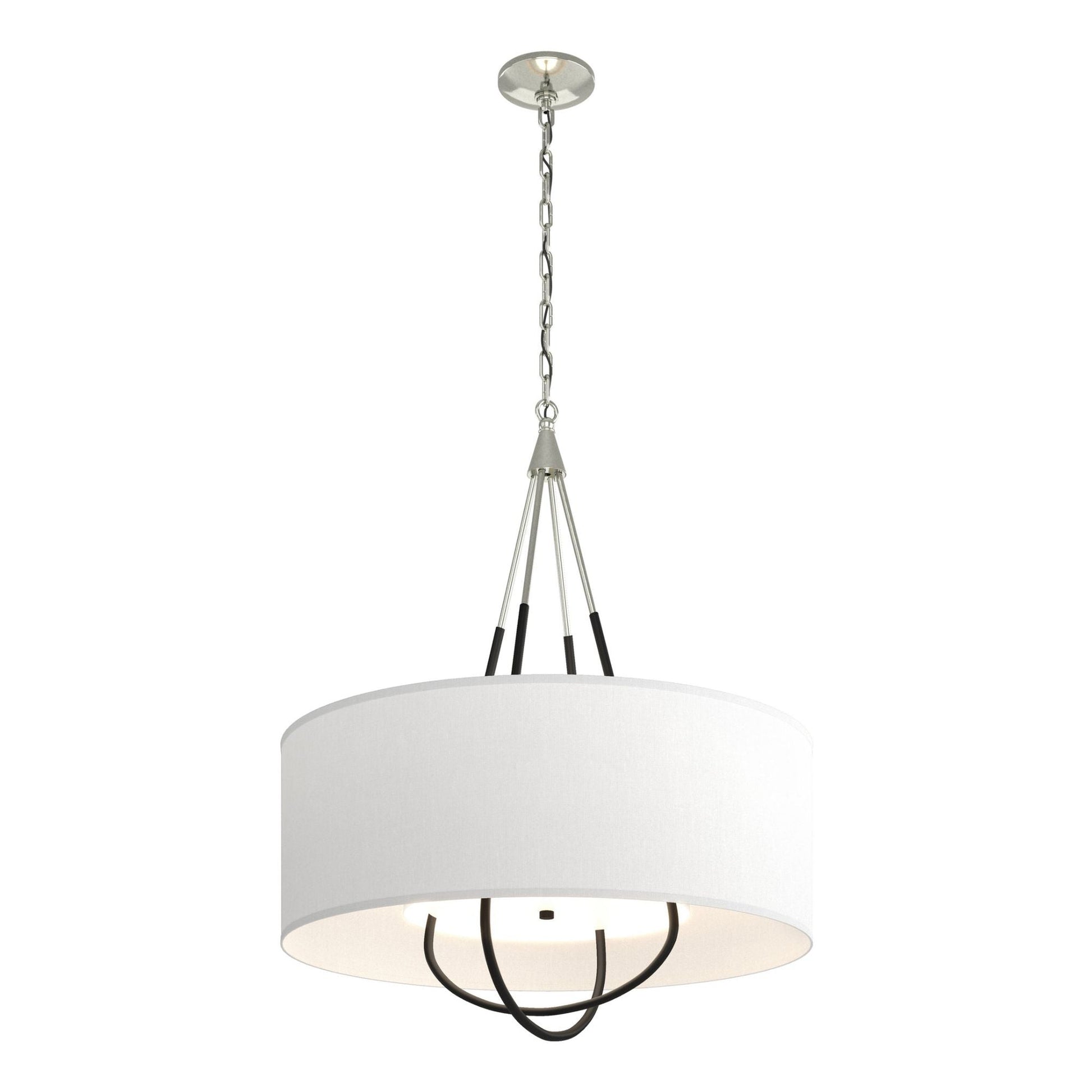 Loop Pendant 4-Light Black Accent Natural Anna Shade (SF) in Sterling