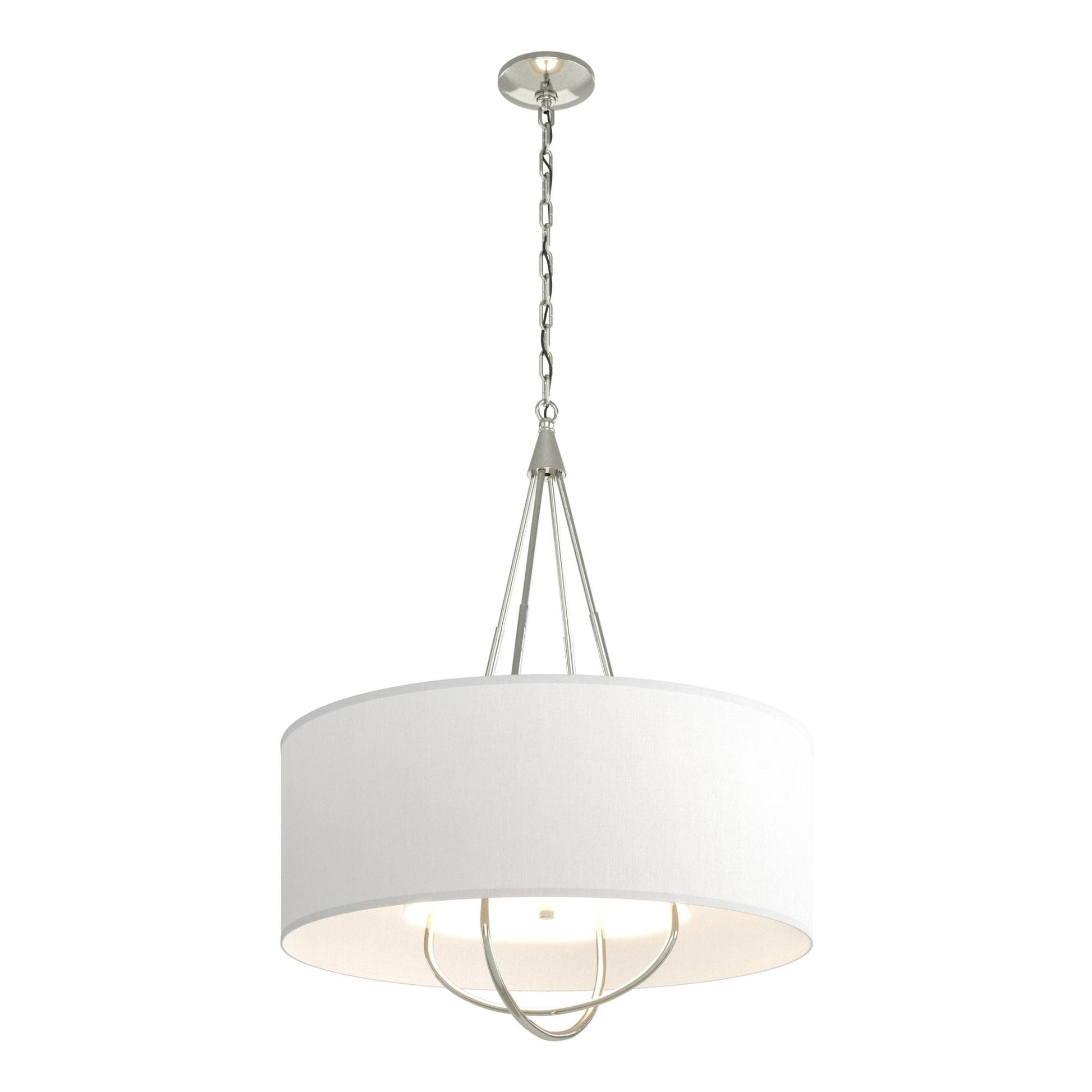 Loop Pendant 4-Light Sterling Accent Natural Anna Shade (SF) in Sterling