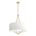 Loop Pendant 4-Light Modern Brass Accent Natural Anna Shade (SF) in Modern Brass
