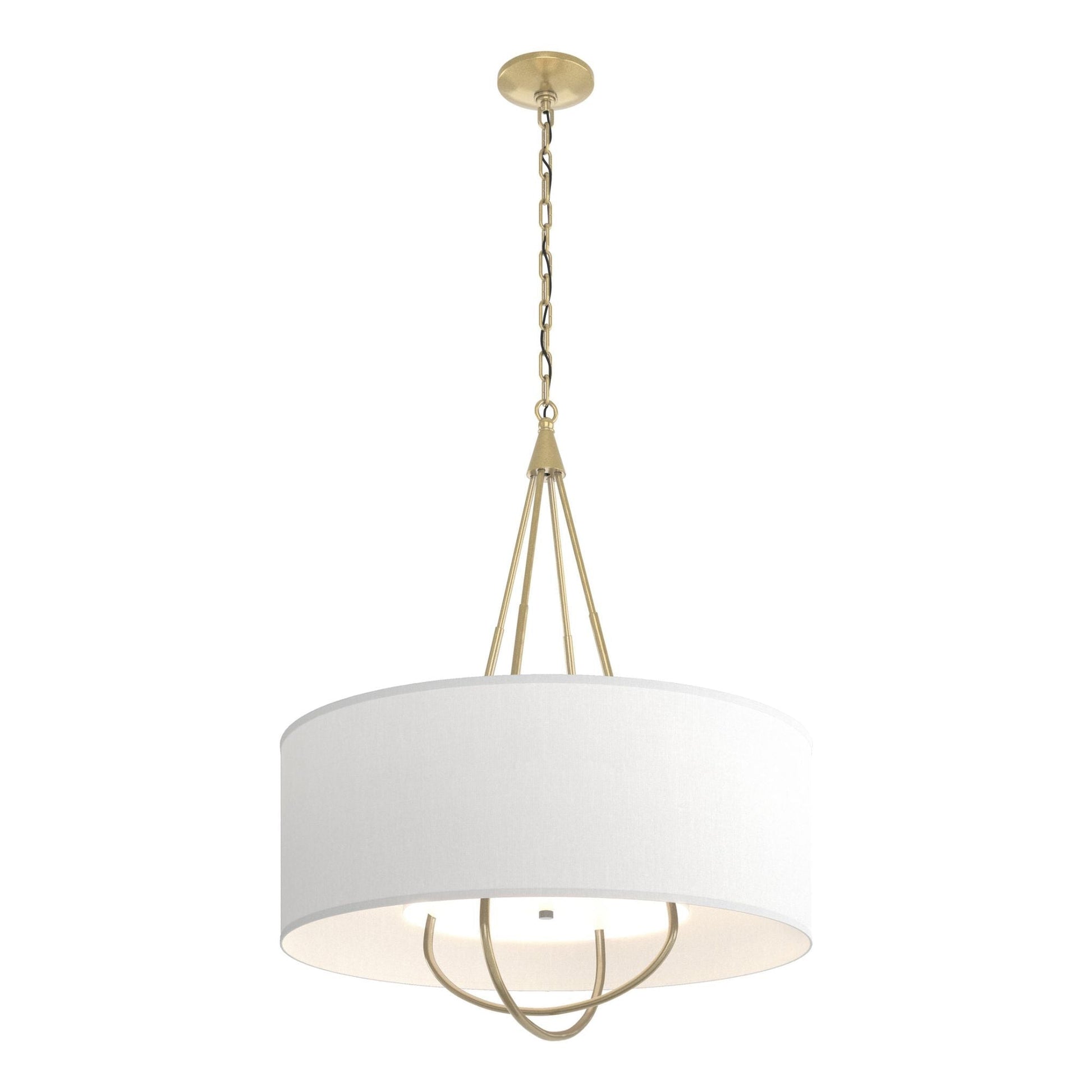 Loop Pendant 4-Light Modern Brass Accent Natural Anna Shade (SF) in Modern Brass