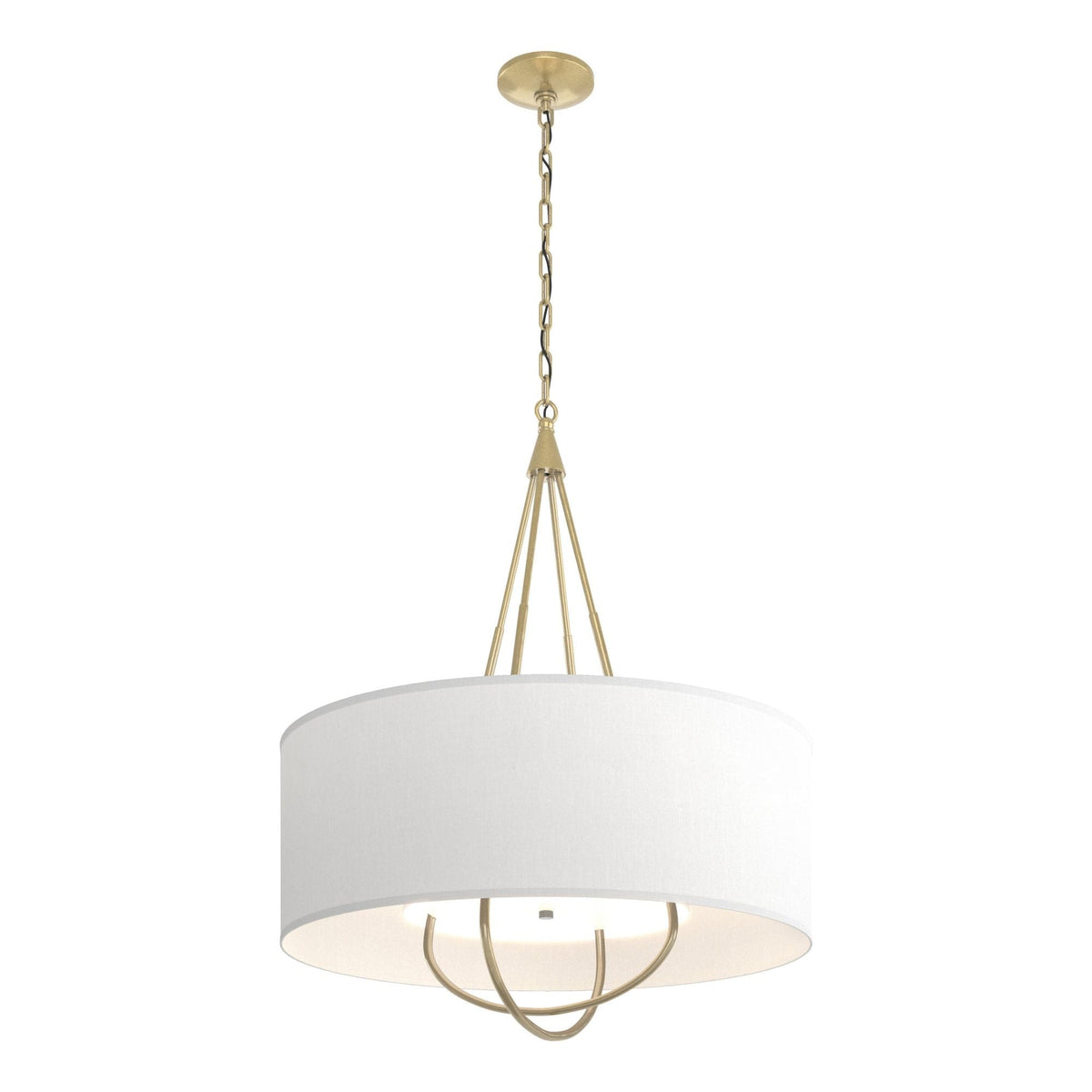 Loop Pendant 4-Light Modern Brass Accent Natural Anna Shade (SF) in Modern Brass