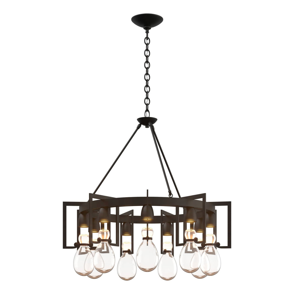 Apothecary Circular Chandelier 9-Light Clear Glass (ZM) in Black