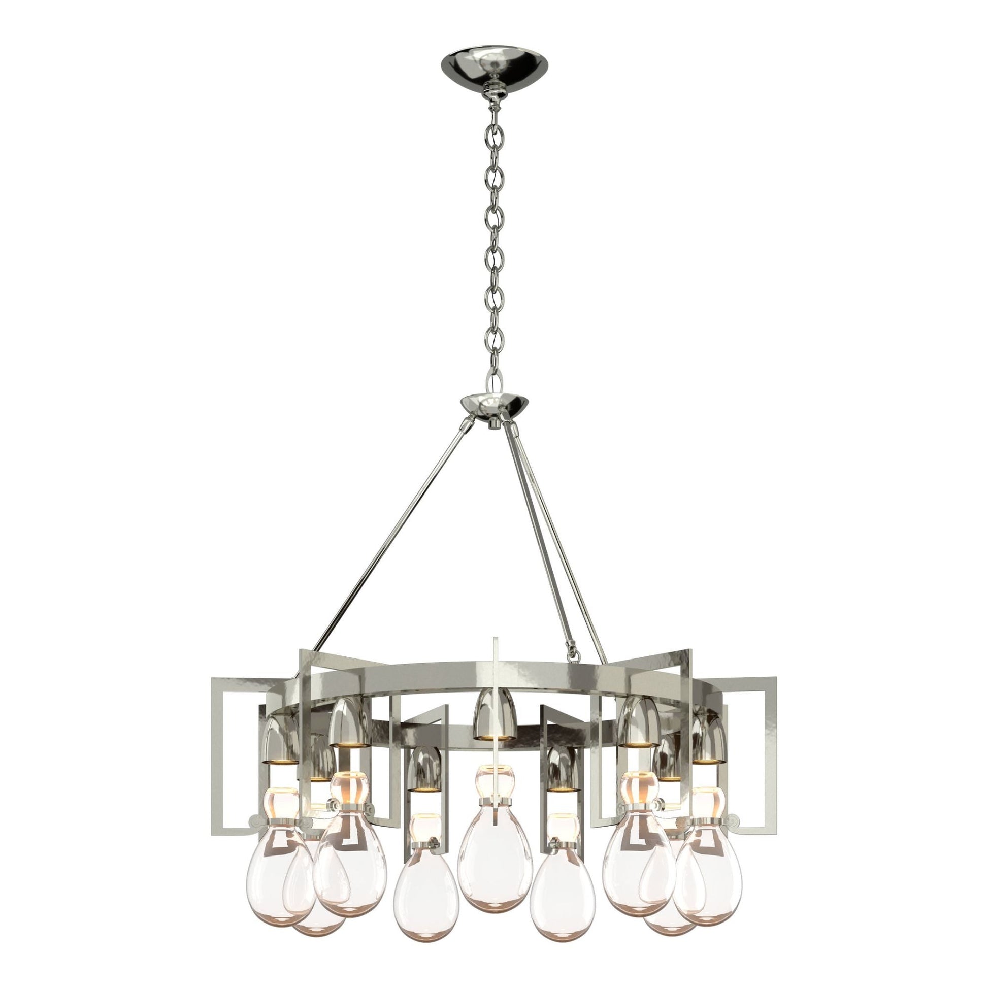 Apothecary Circular Chandelier 9-Light Clear Glass (ZM) in Sterling