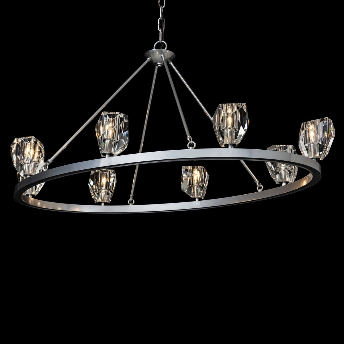 Gatsby 8-Light Chandelier 8-Light Crystal in Sterling