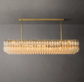 Mia Glass Rectangular Chandelier 74" For Dinning Room
